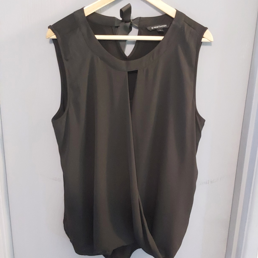 41 Hawthorn Black Sleeveless Tie Back Blouse